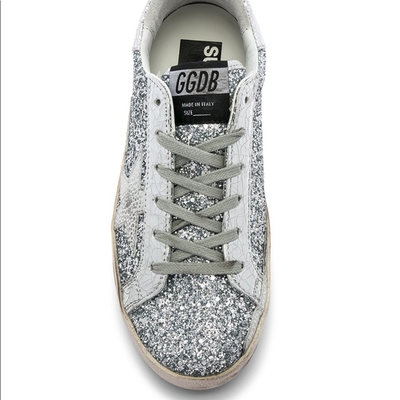 Golden Goose Shoes - Golden Goose Superstar Sneaker Glitter Silver